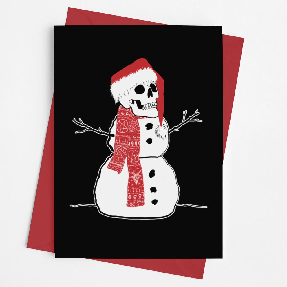 Skull Snowman Large Alternative Christmas Xmas Card