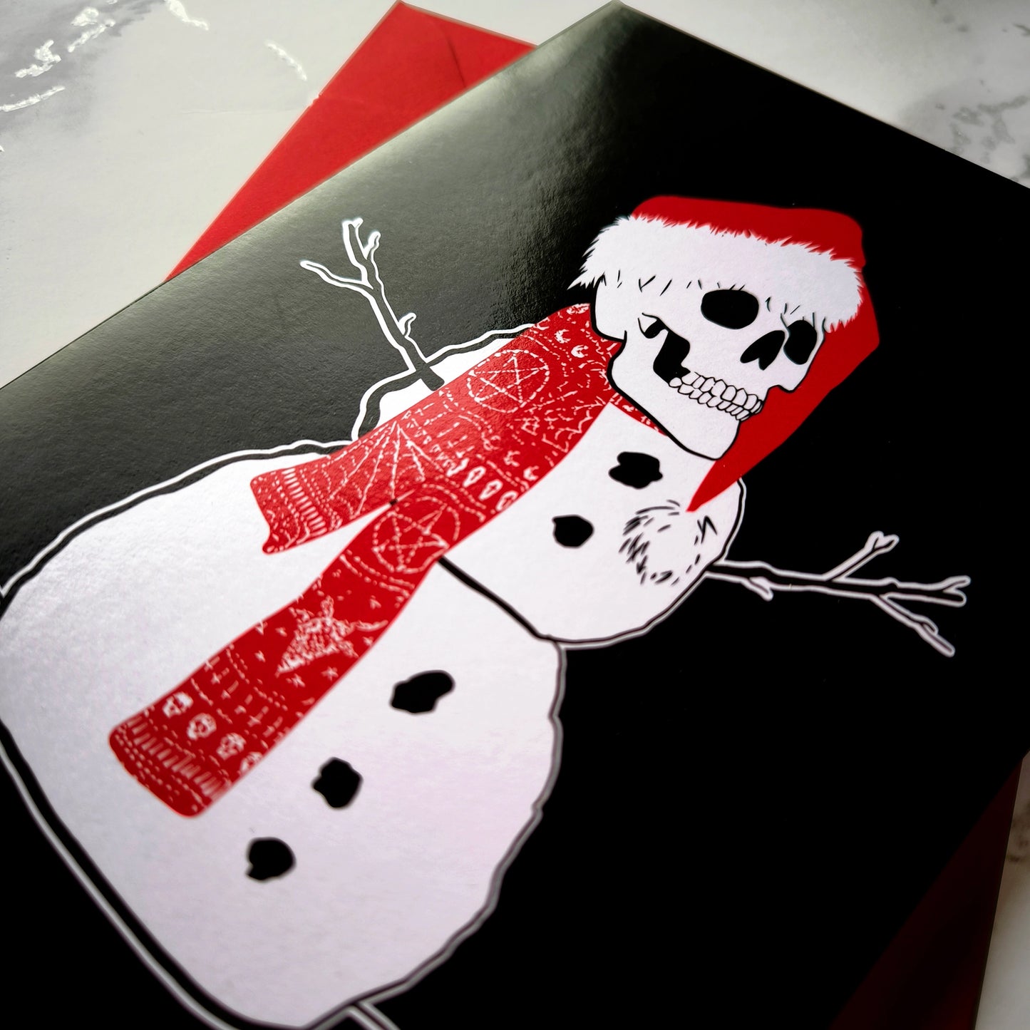 Skull Snowman Large Alternative Christmas Xmas Card