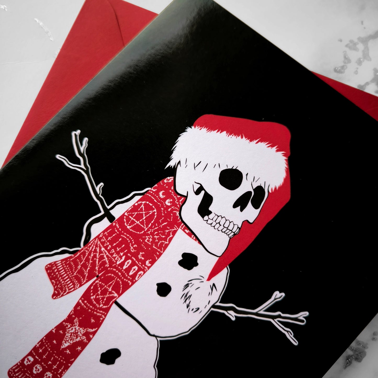 Skull Snowman Large Alternative Christmas Xmas Card