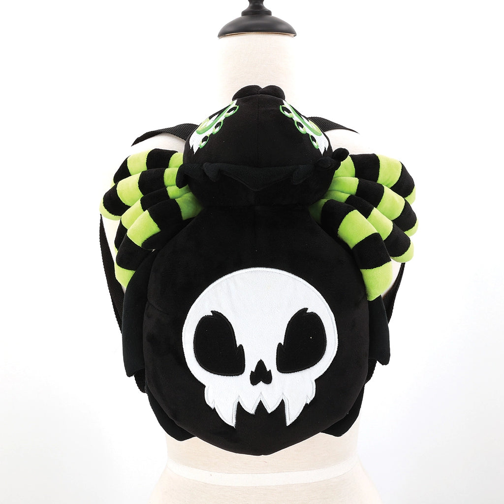 Glow in the Dark Skull Spider Plush Backpack