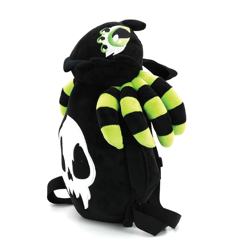 Glow in the Dark Skull Spider Plush Backpack