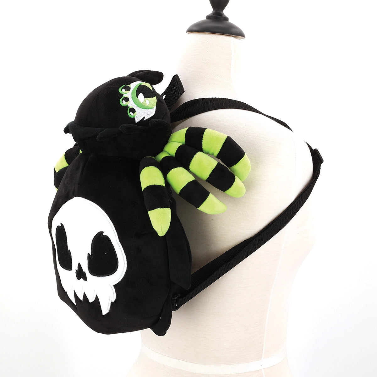Glow in the Dark Skull Spider Plush Backpack