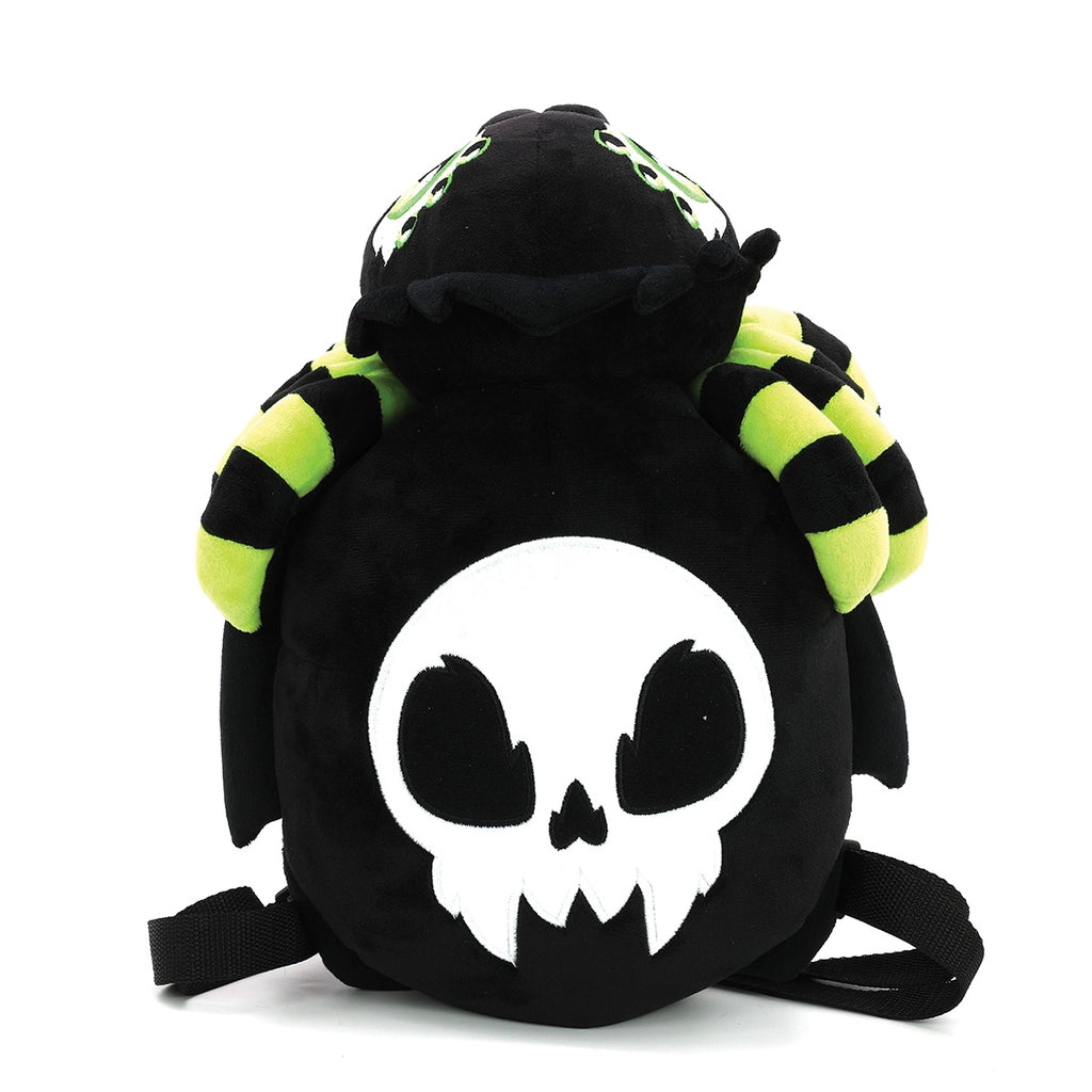 Glow in the Dark Skull Spider Plush Backpack