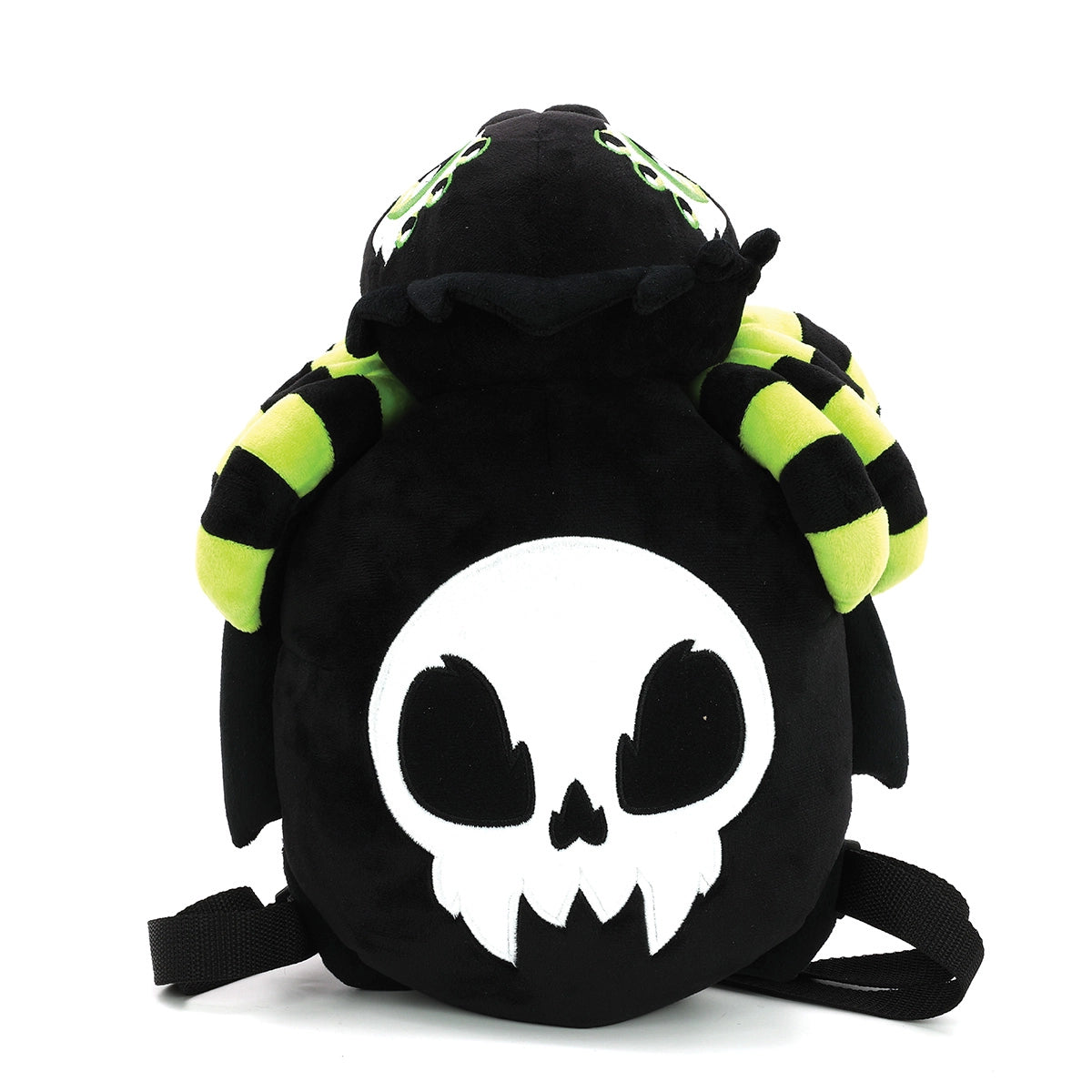 Glow in the Dark Skull Spider Plush Backpack