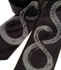 Snake Necktie - Gray on Black