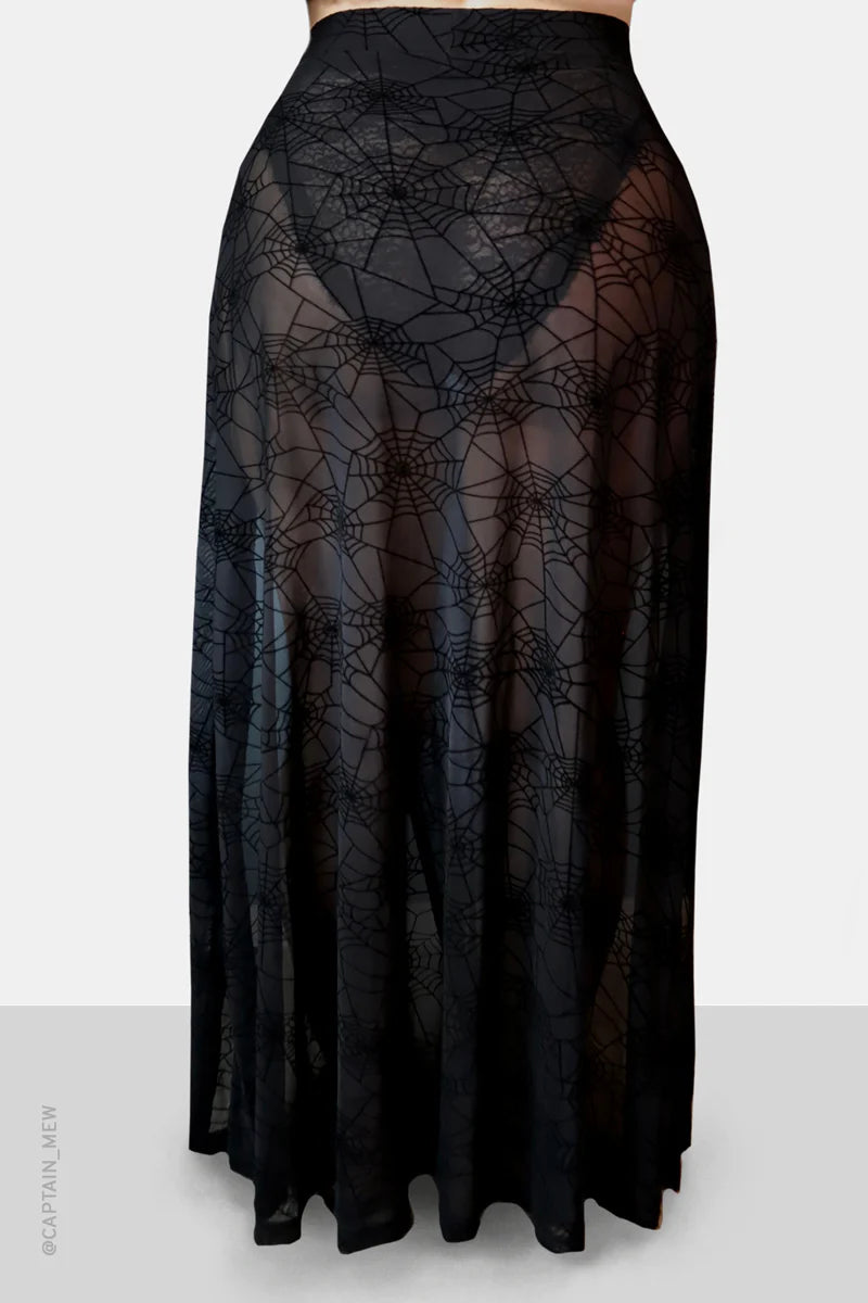 Spider Web Mesh M Line Skirt