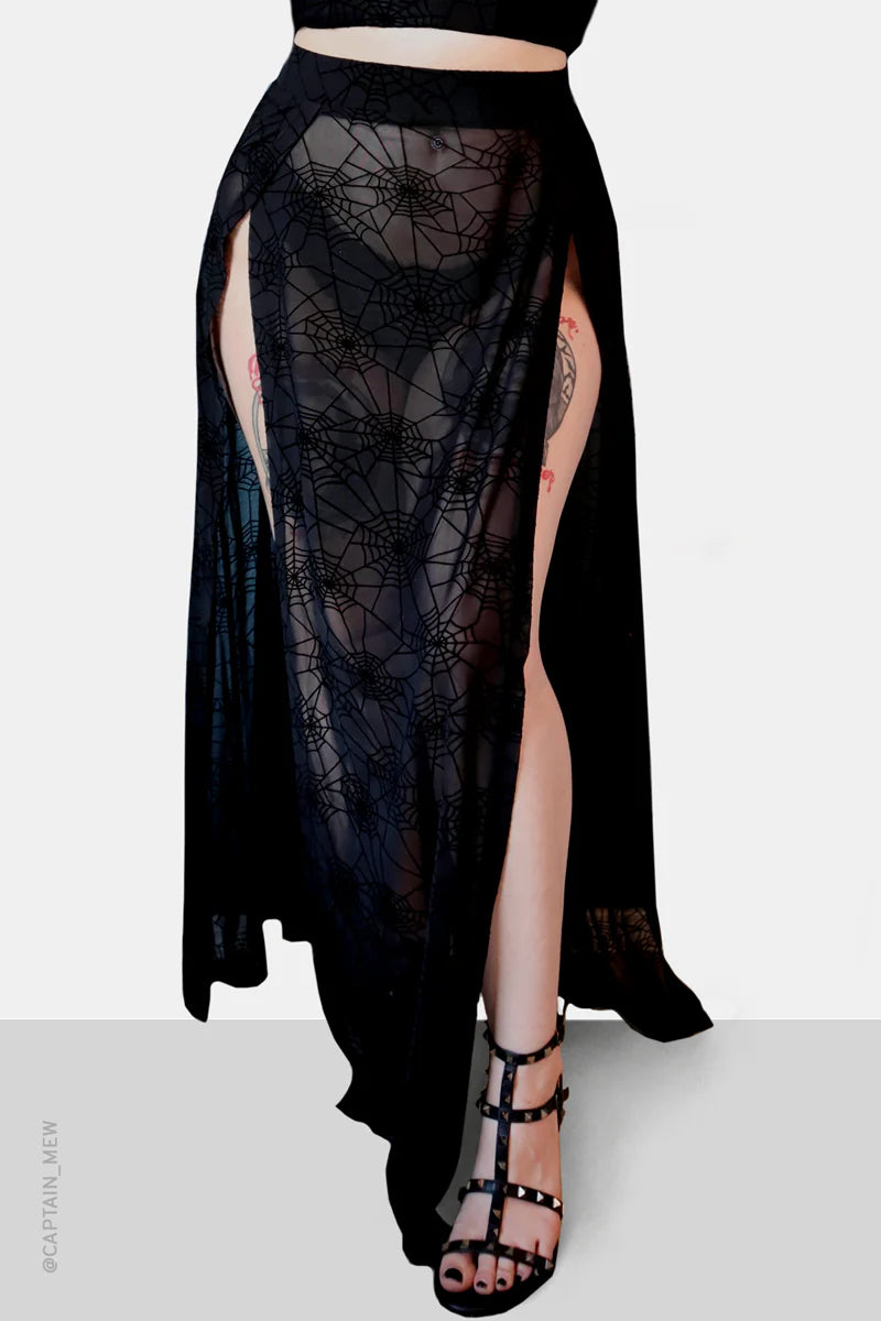 Spider Web Mesh M Line Skirt