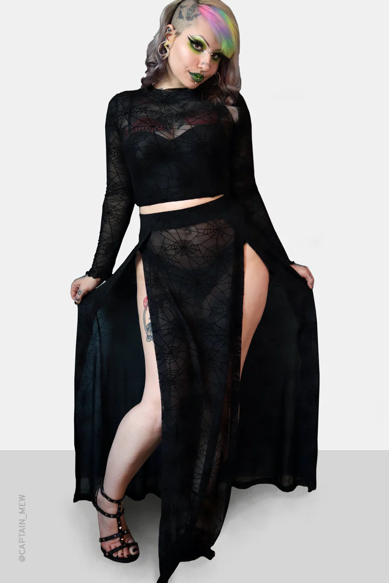 Spider Web Mesh M Line Skirt