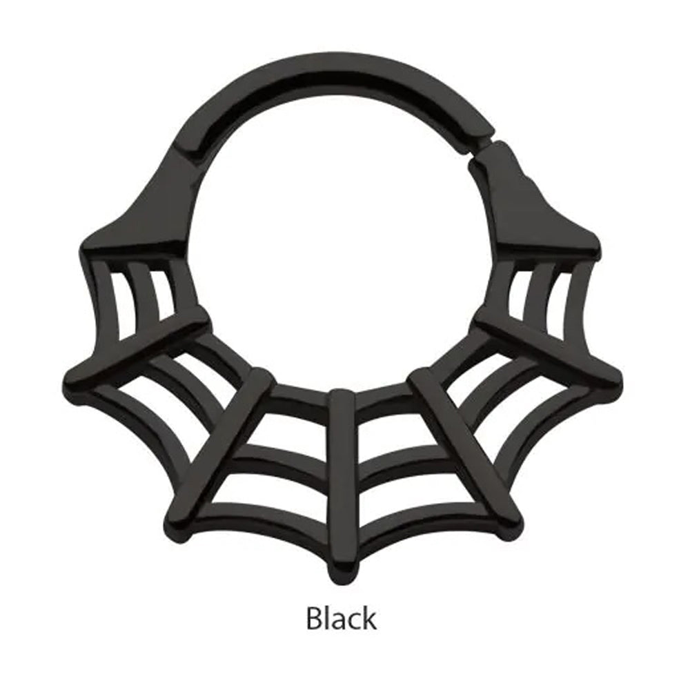Spider Web Front Facing Hinged Segment Clicker - BLACK