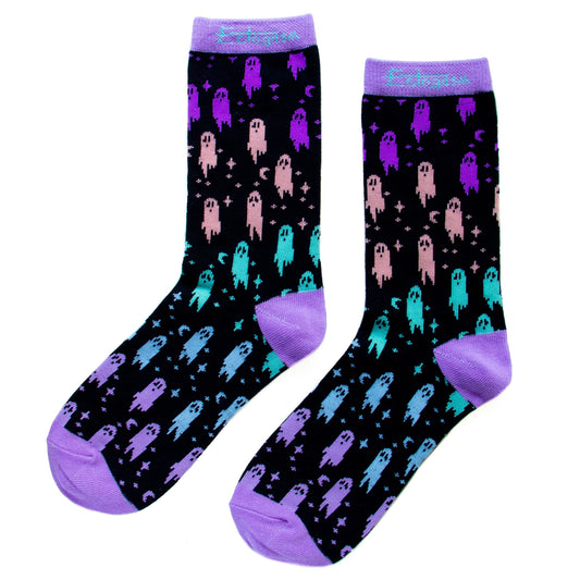 Spooky Rainbow Ghost Unisex Crew Socks