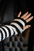 Spooky Striped Arm Warmers - Black/White
