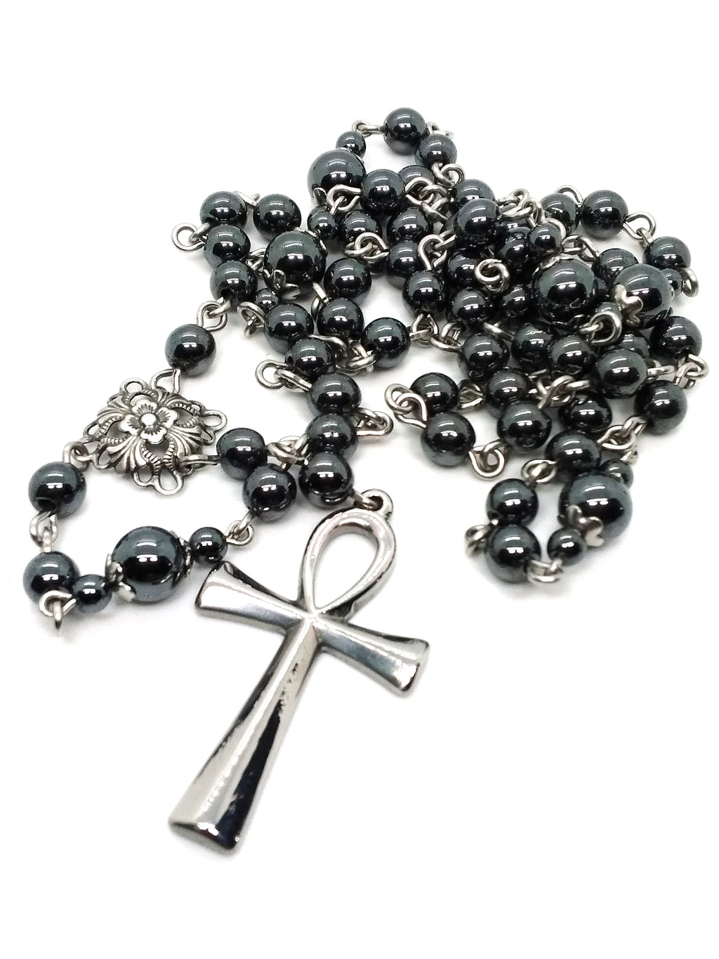 Steel Ankh Rosary – Bloody Rose Boutique Steel Ankh Rosary – Bloody Rose Boutique