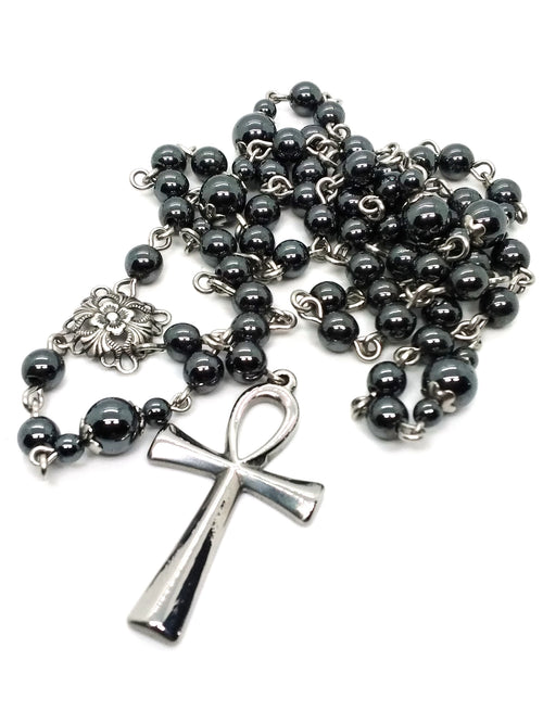 Steel Ankh Rosary – Bloody Rose Boutique