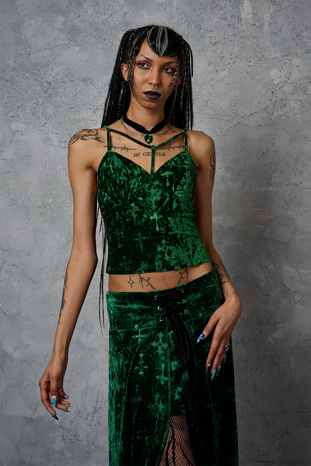 Green Sanctum Velvet Top