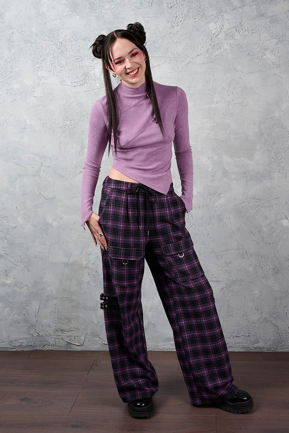 Black/Purple Checkpoint Chaos Trousers