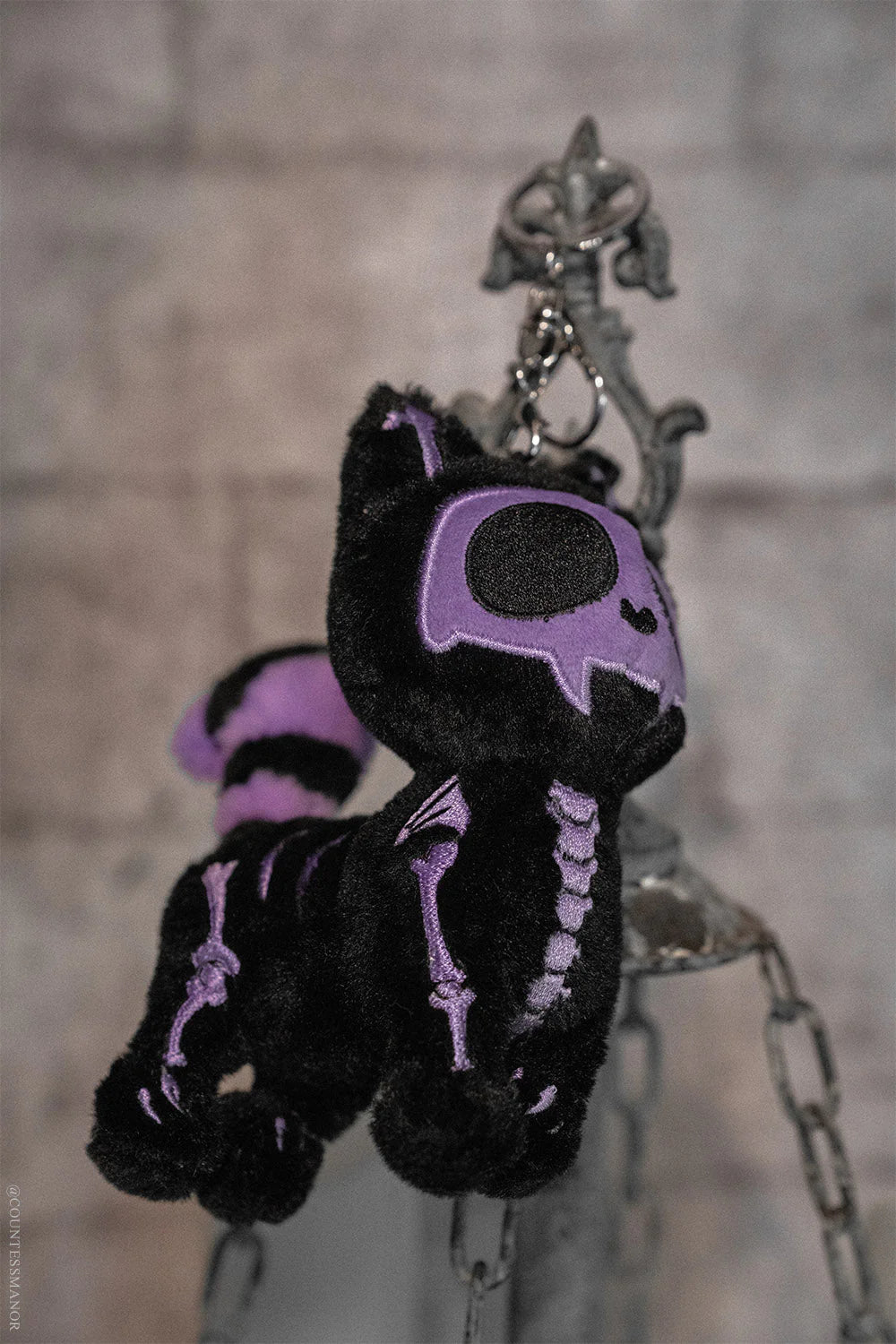 Ultra Violet  Skelekitty Plush Keychain