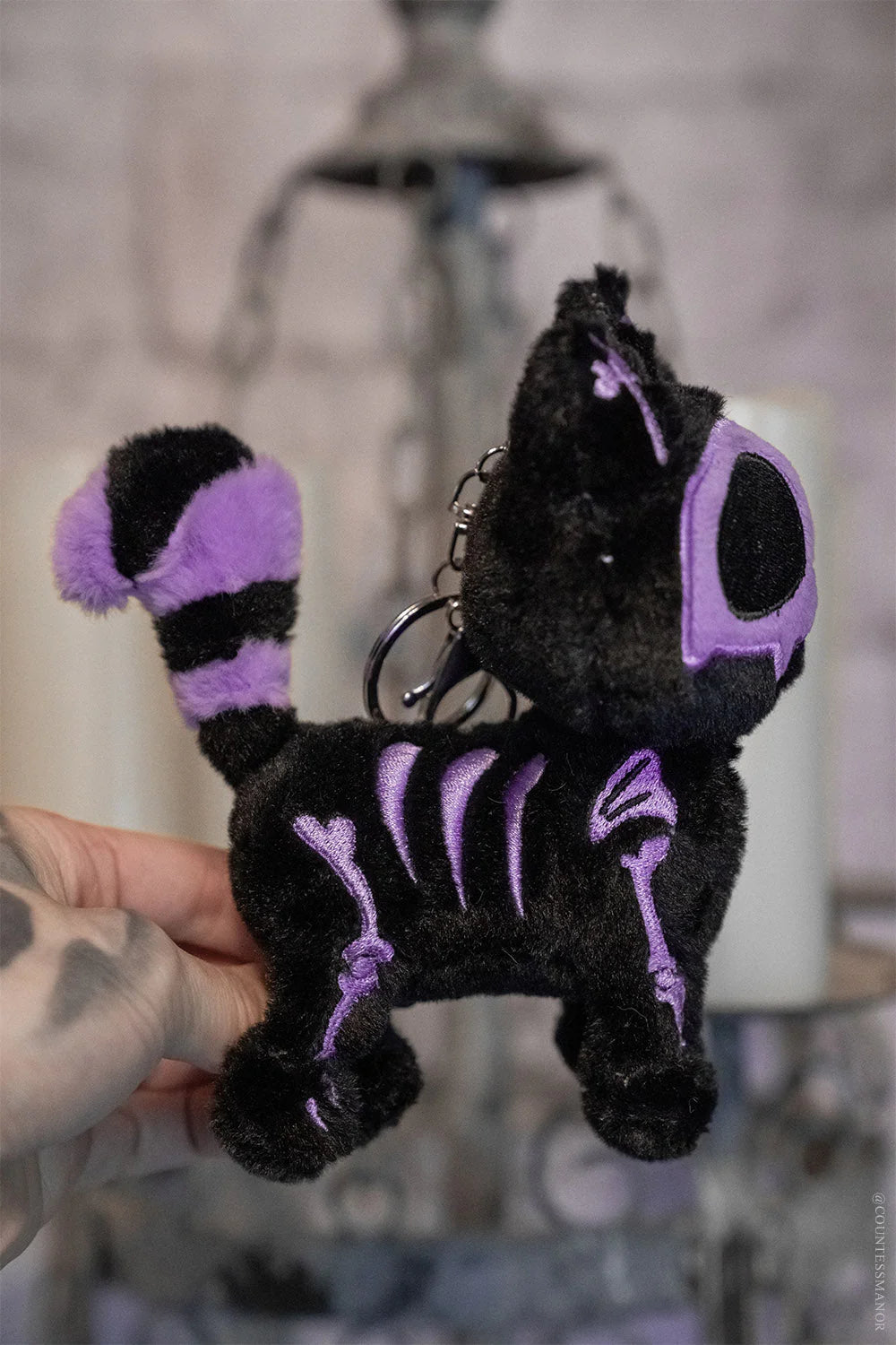 Ultra Violet  Skelekitty Plush Keychain
