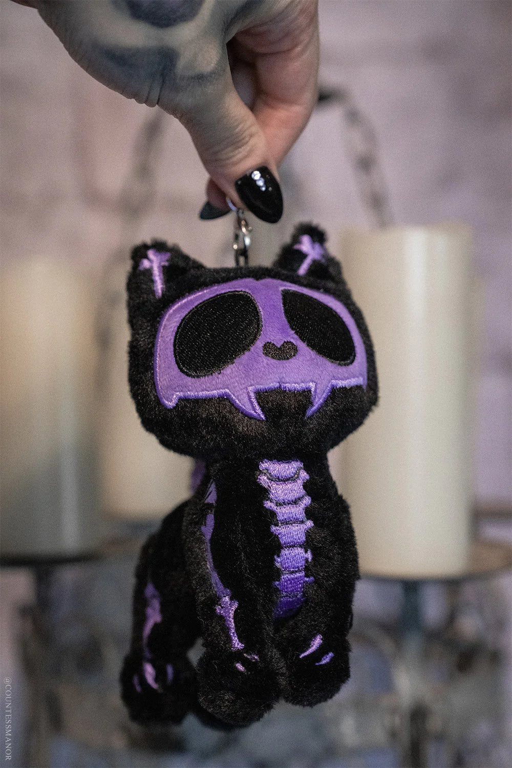 Ultra Violet  Skelekitty Plush Keychain