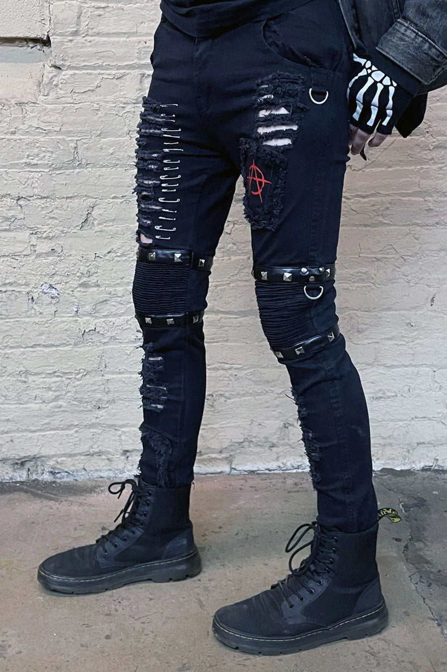 Annihilate Safety Pin Studded Pants
