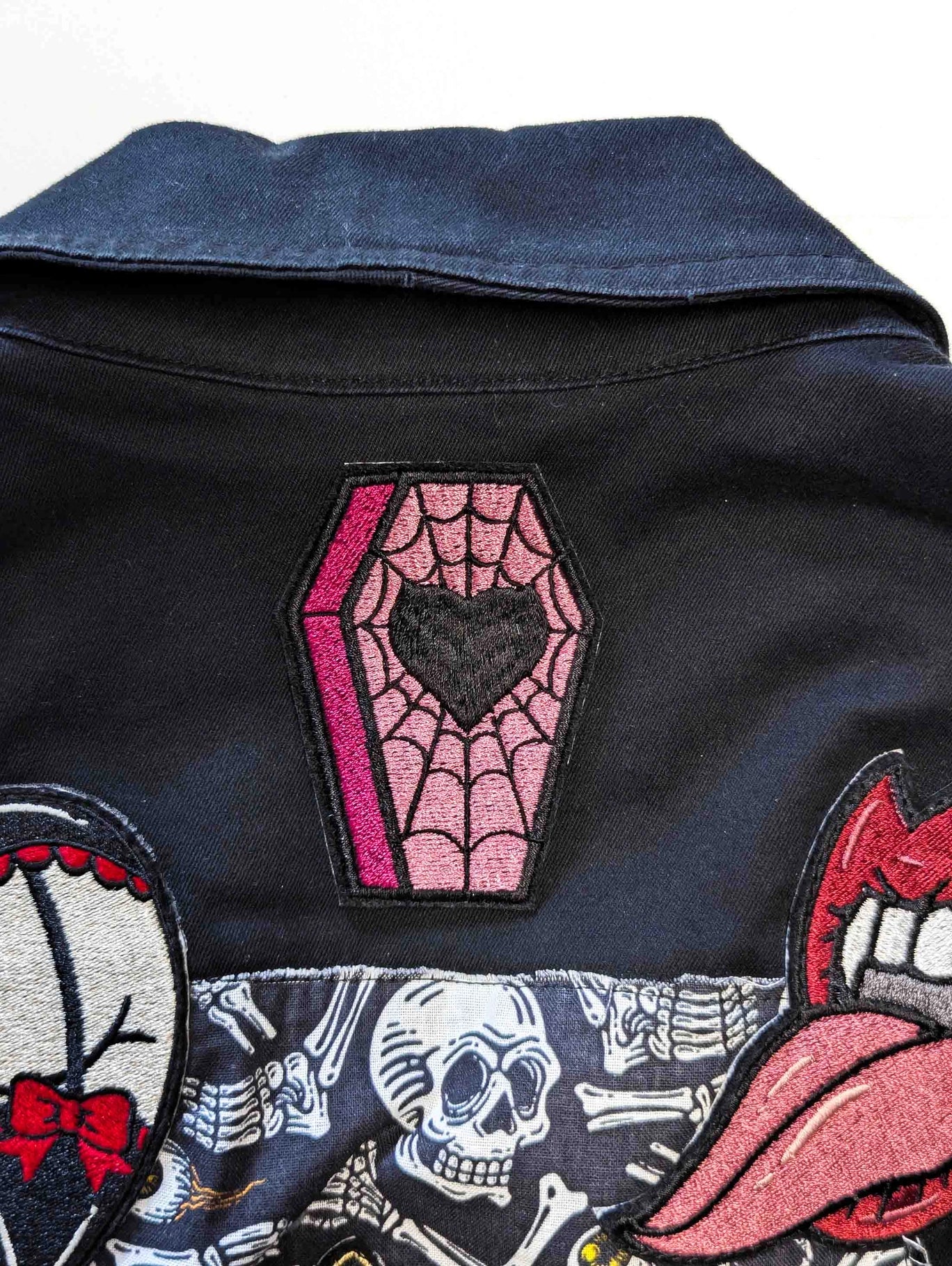 Valentine Heart Coffin Embroidered Iron On Patch