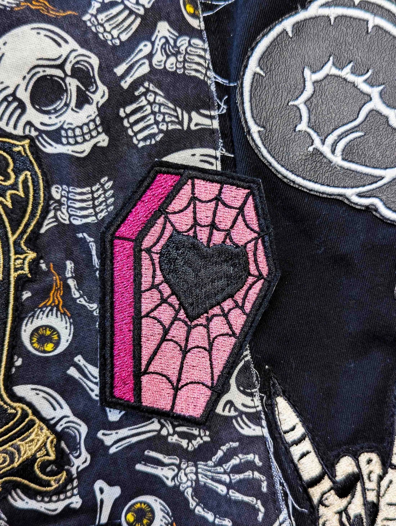 Valentine Heart Coffin Embroidered Iron On Patch