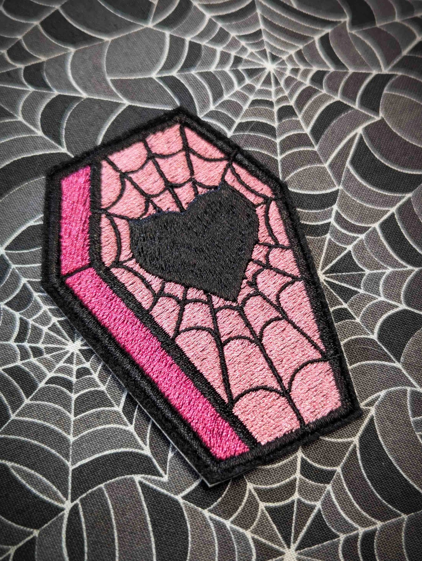 Valentine Heart Coffin Embroidered Iron On Patch