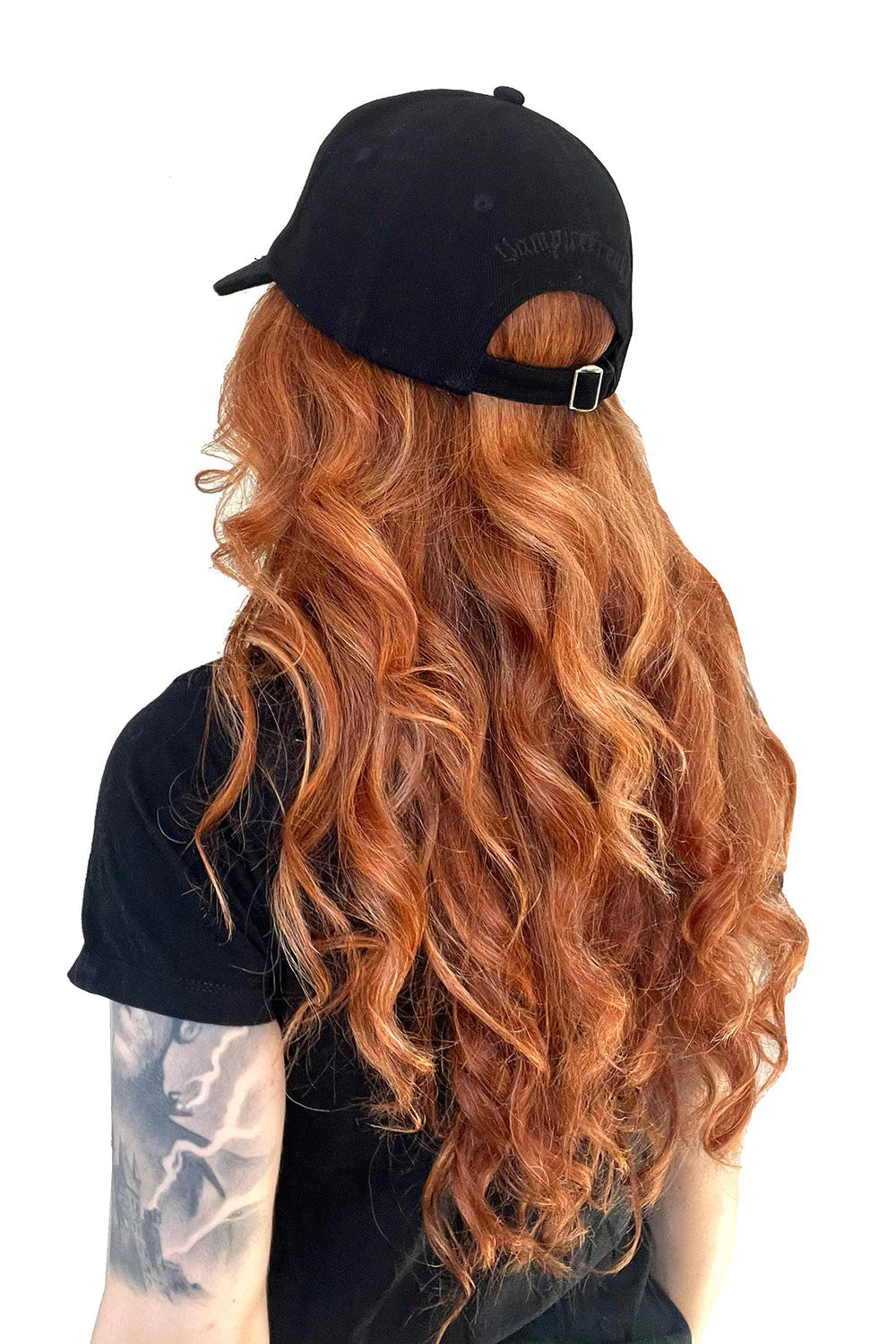 Vampire Bat Pierced Baseball Cap - Black