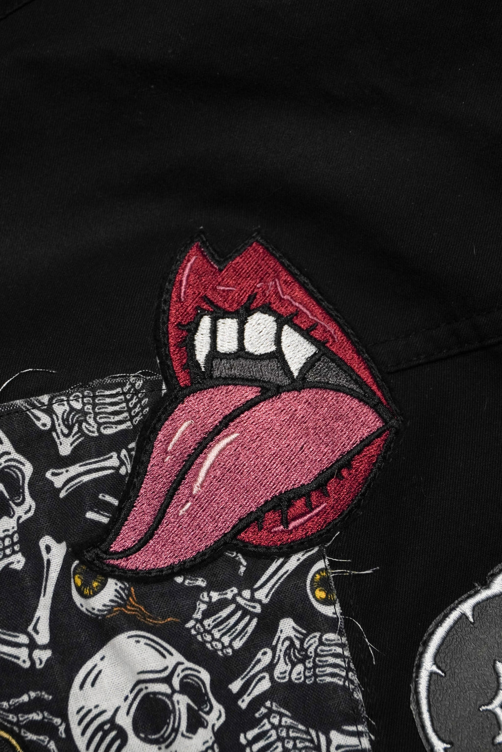 Vampire French Kiss Embroidered Iron On Patch
