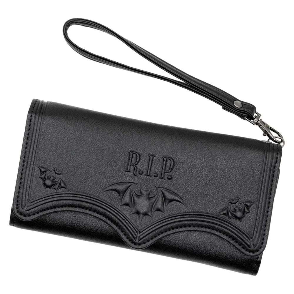 RIP Bat Embossed Trifold Wallet