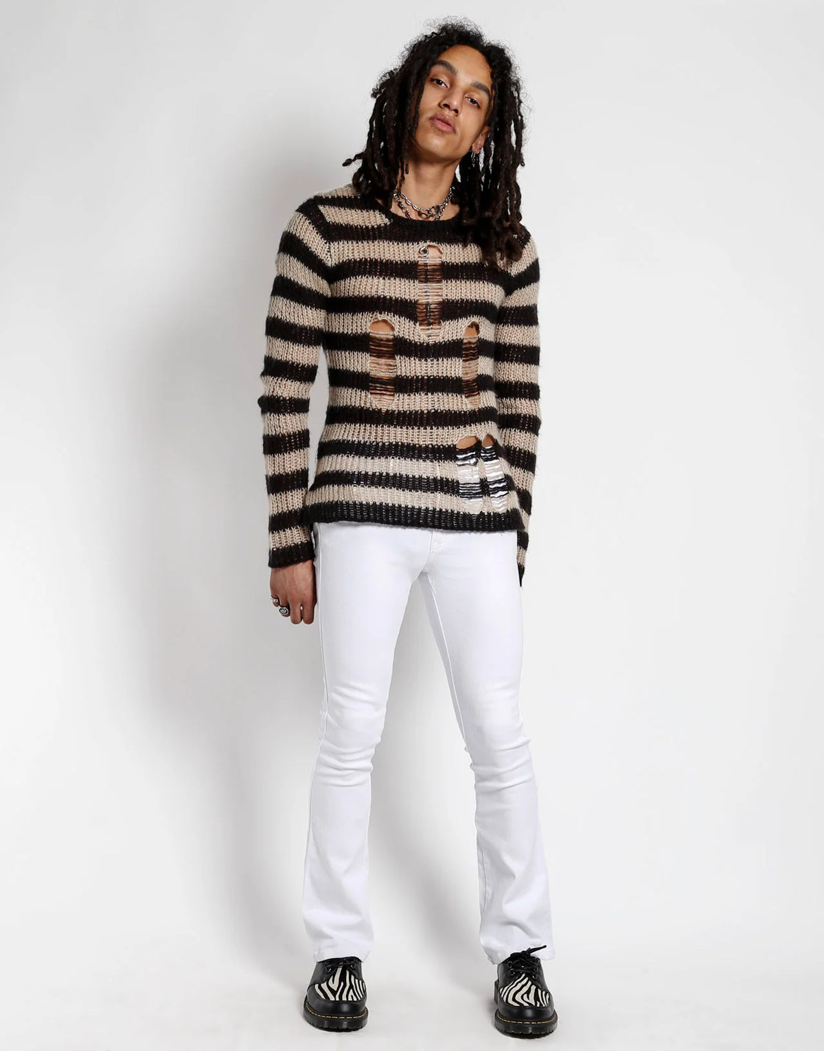 White Boot Cut Jeans - Men's/Unisex