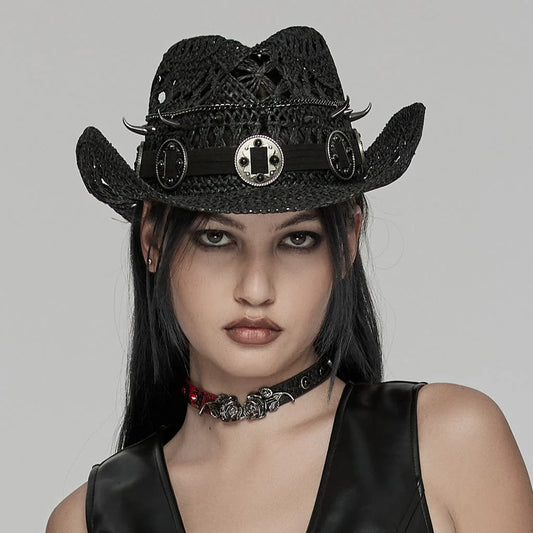 Punk Cutout Studded Hat