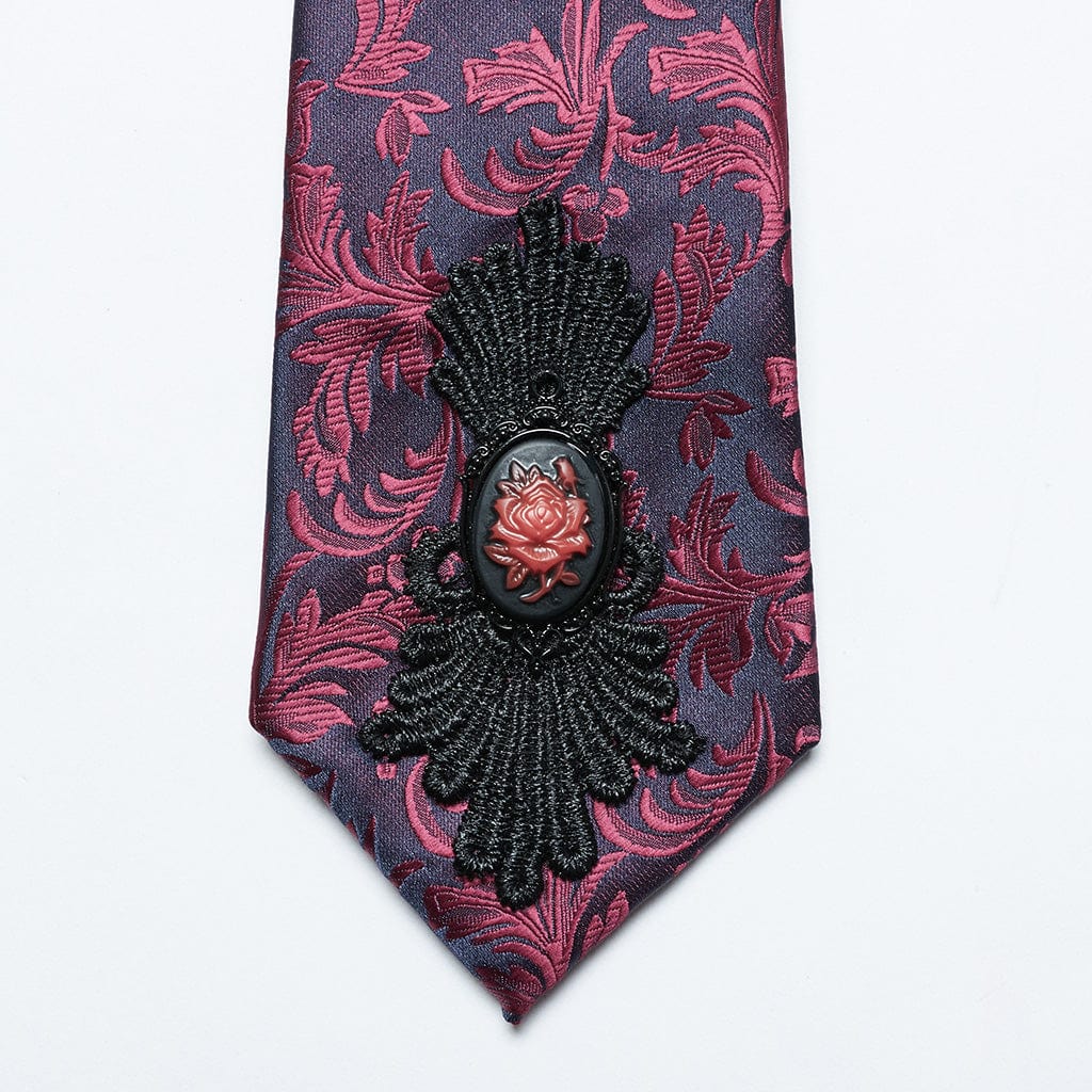 Gothic Rose Crochet Tie