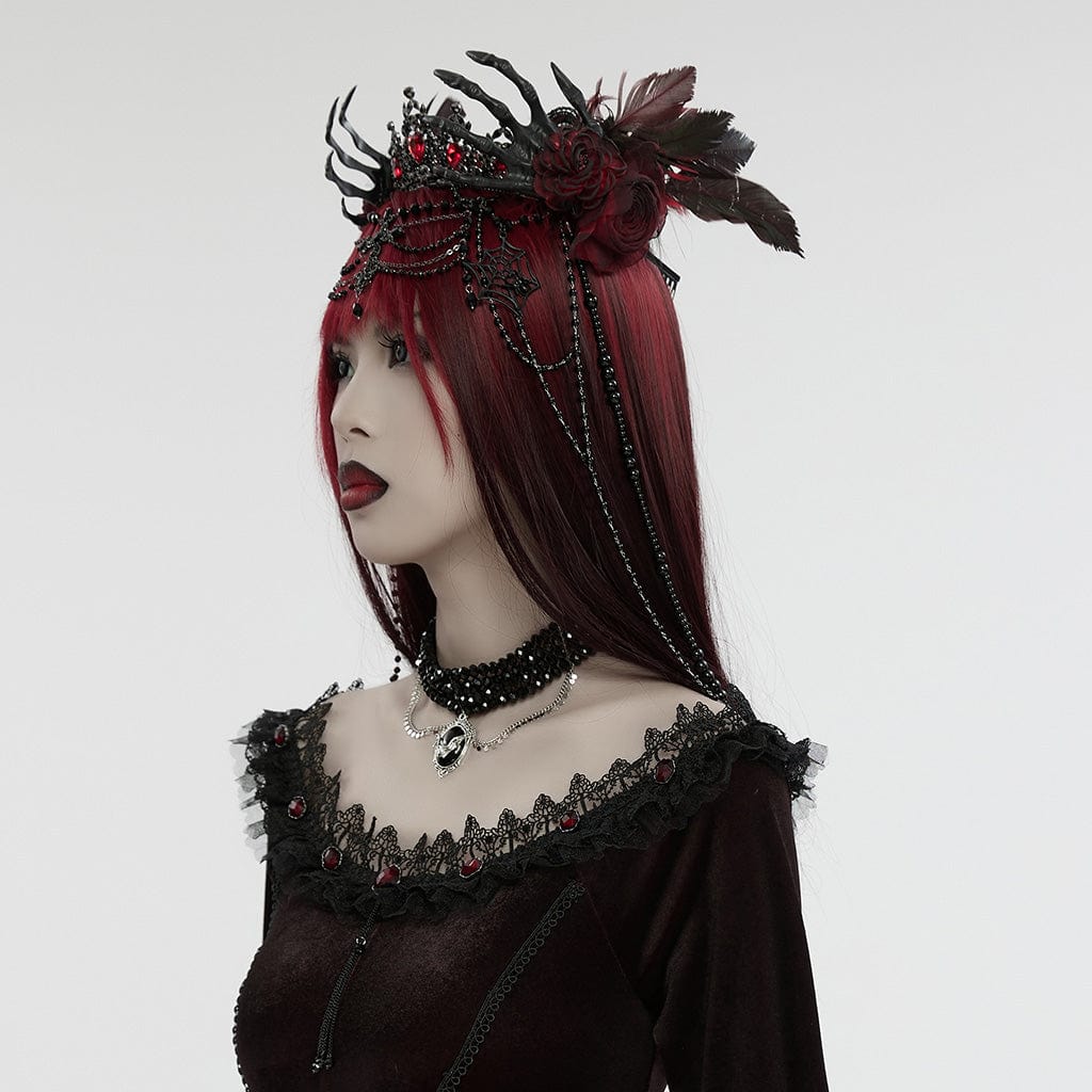 Gothic Skeleton Beaded Crown