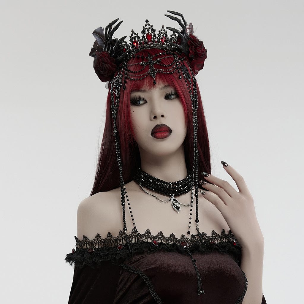 Gothic Skeleton Beaded Crown