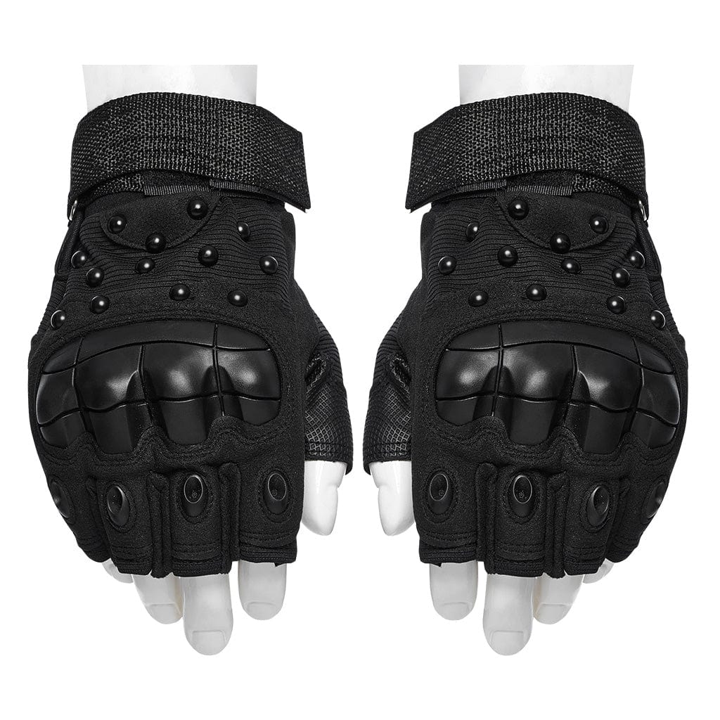 Cyberpunk Studs Mesh Pad Gloves