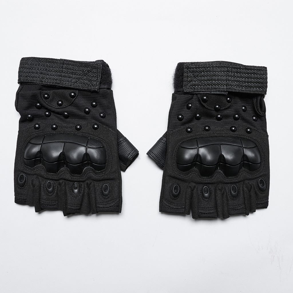 Cyberpunk Studs Mesh Pad Gloves