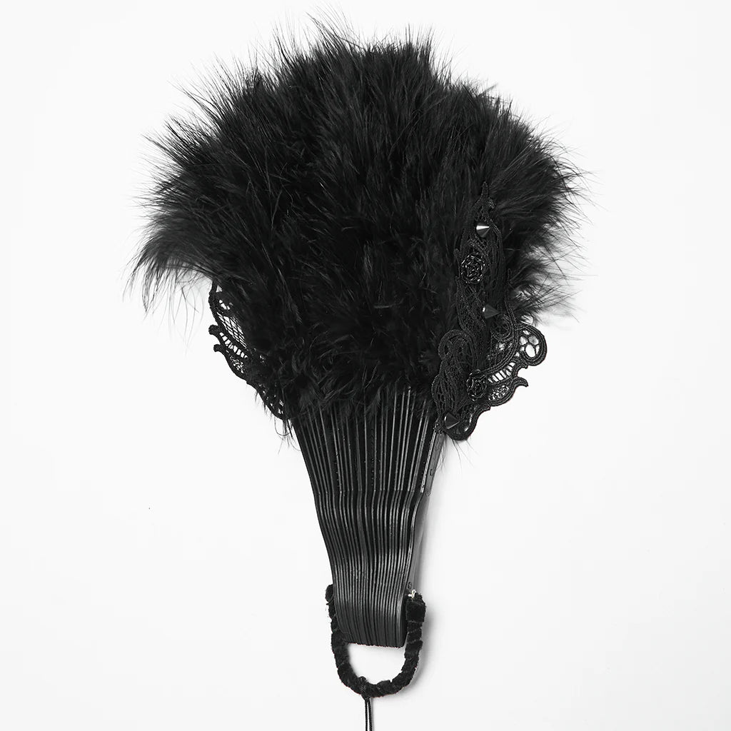 Black Feather Fan