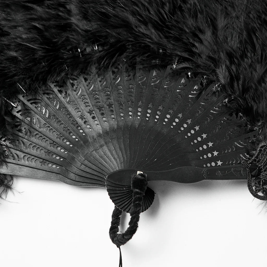 Black Feather Fan