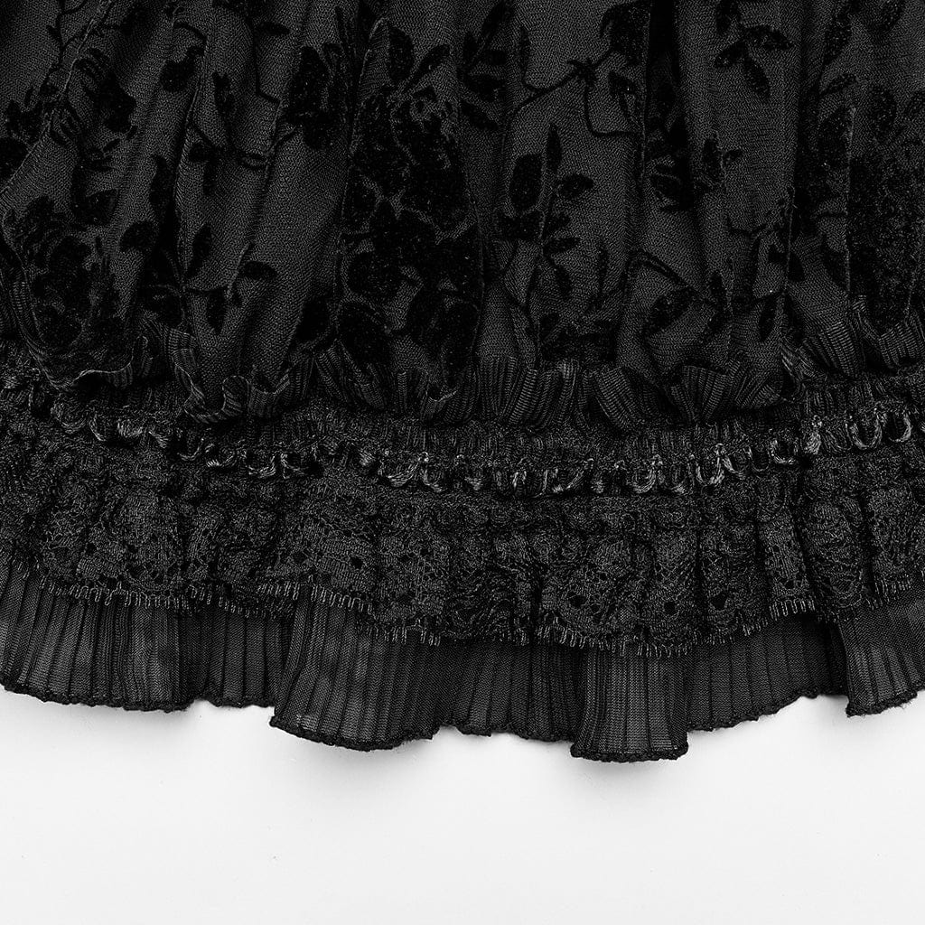 Gothic Off Shoulder Ruffles Sheer Shirt