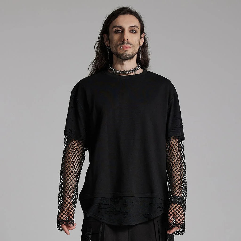 Punk Mesh Ripped T-shirt