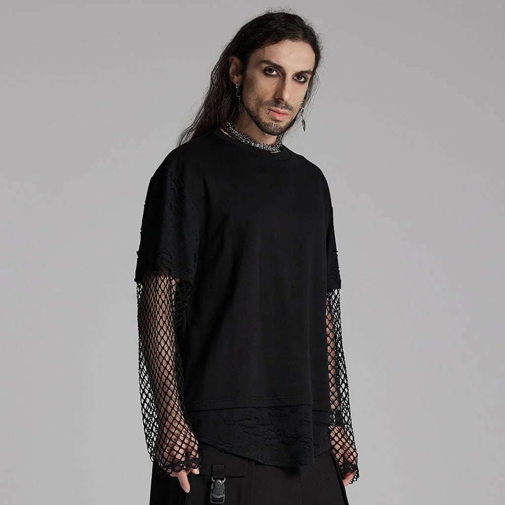 Punk Mesh Ripped T-shirt