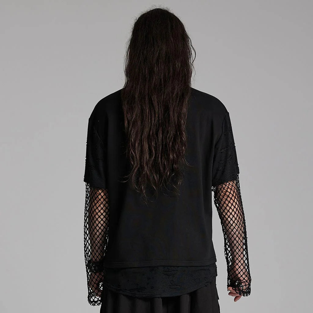 Punk Mesh Ripped T-shirt