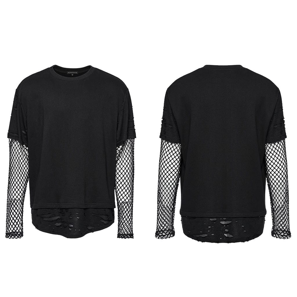 Punk Mesh Ripped T-shirt