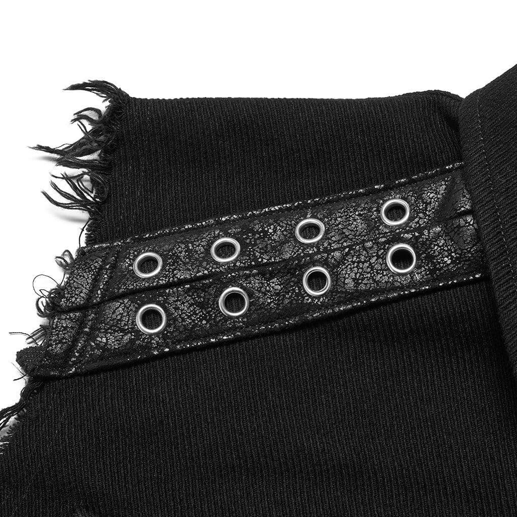 Punk Turn-down Collar Unedged Vest