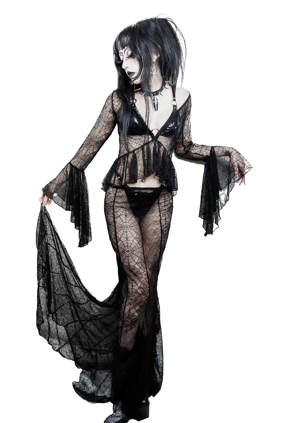 Webutante Maxi Skirt - Spiderweb Mesh