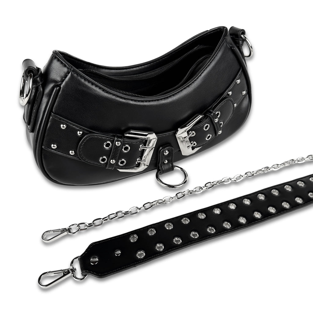 Y2k Convertible Double Belt Shoulder Bag