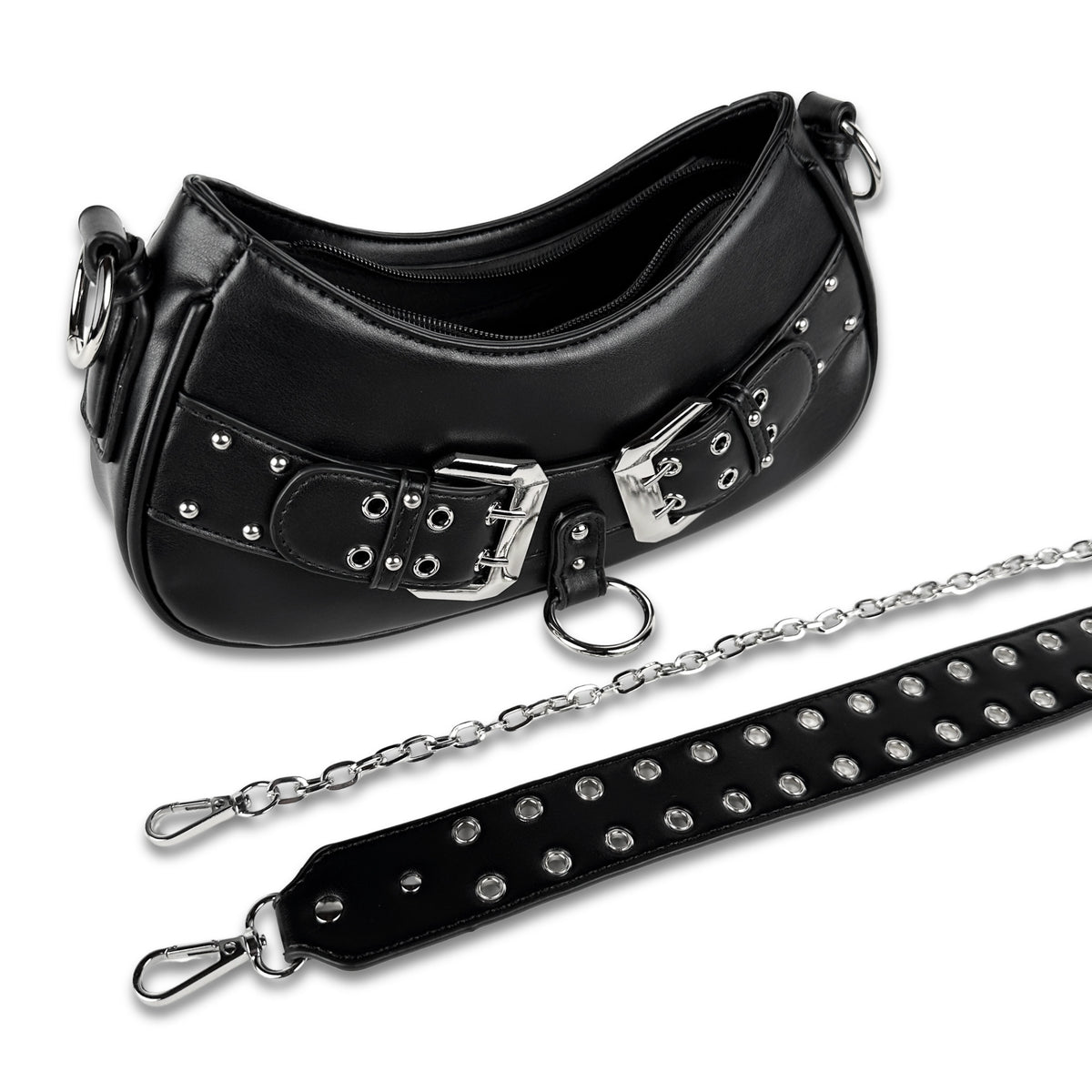 Y2k Convertible Double Belt Shoulder Bag