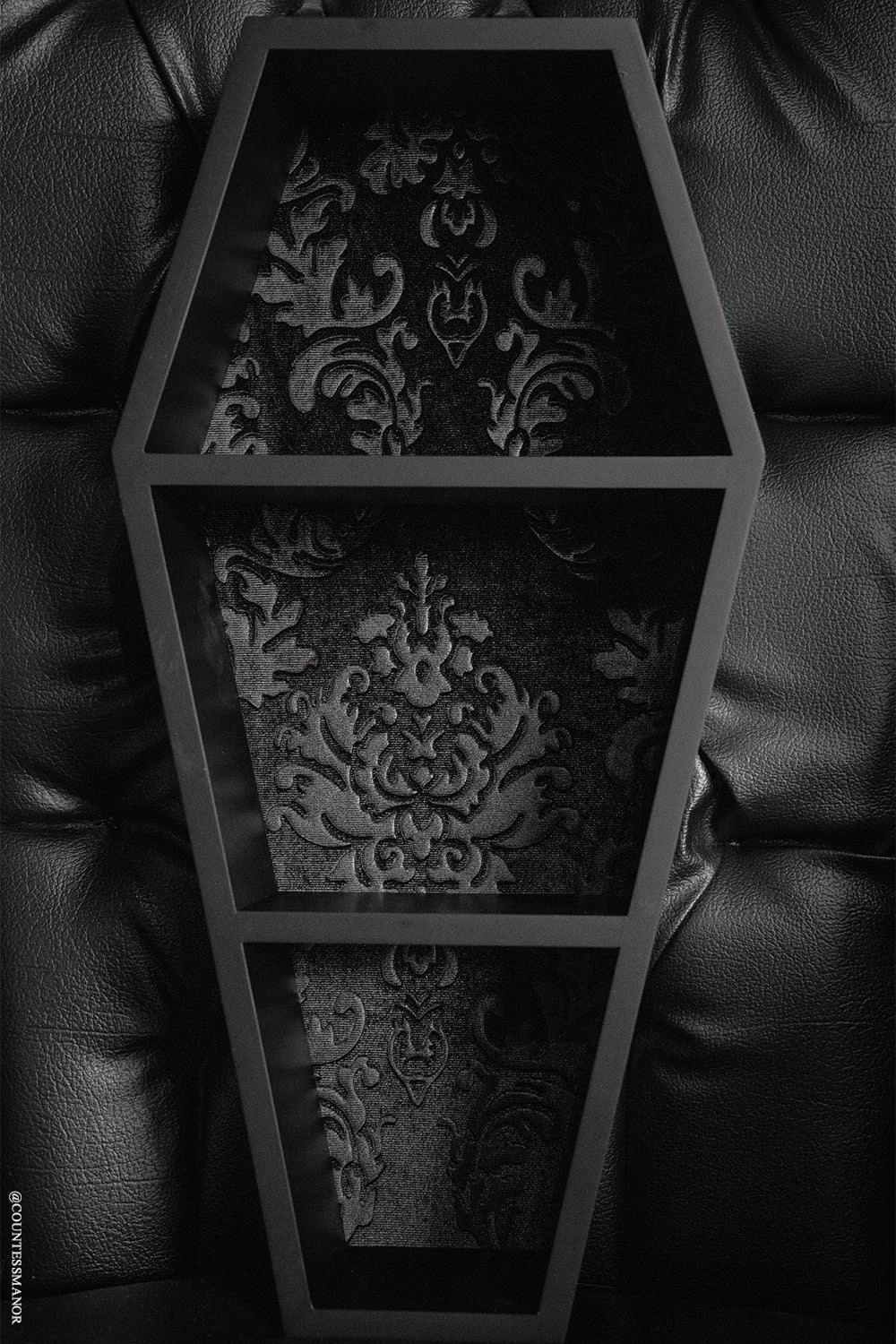 Haunted Mansion 20" Coffin Shelf - Black Velvet