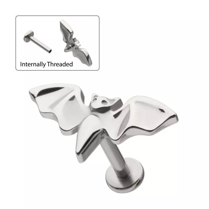 Bat Internally Threaded Flat Back Cartilage Barbell