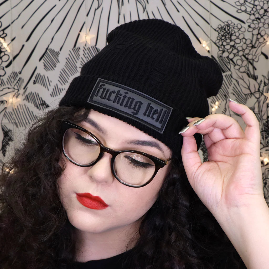 Fucking Hell Blackout - Distressed Beanie